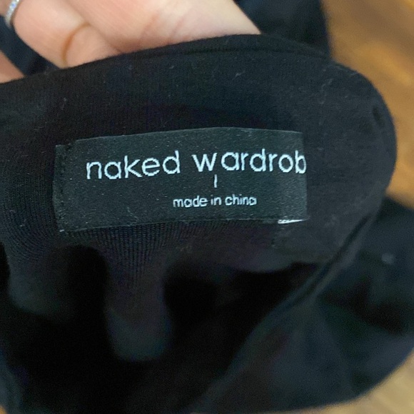 Naked Wardrobe Fly as a Feather Long Sleeve Crop Top Black - Picture 3 of 3